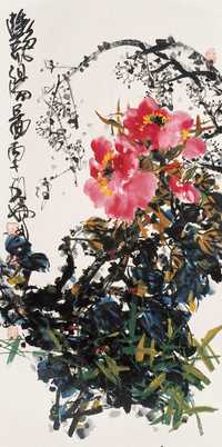 林墉 花卉 镜心